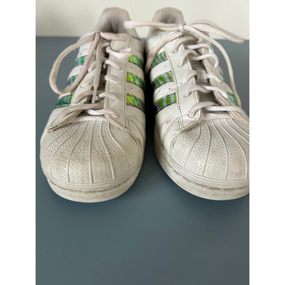 Adidas womens sneaker size 7 Superstar iridescent stripes - Picture 4 of 8